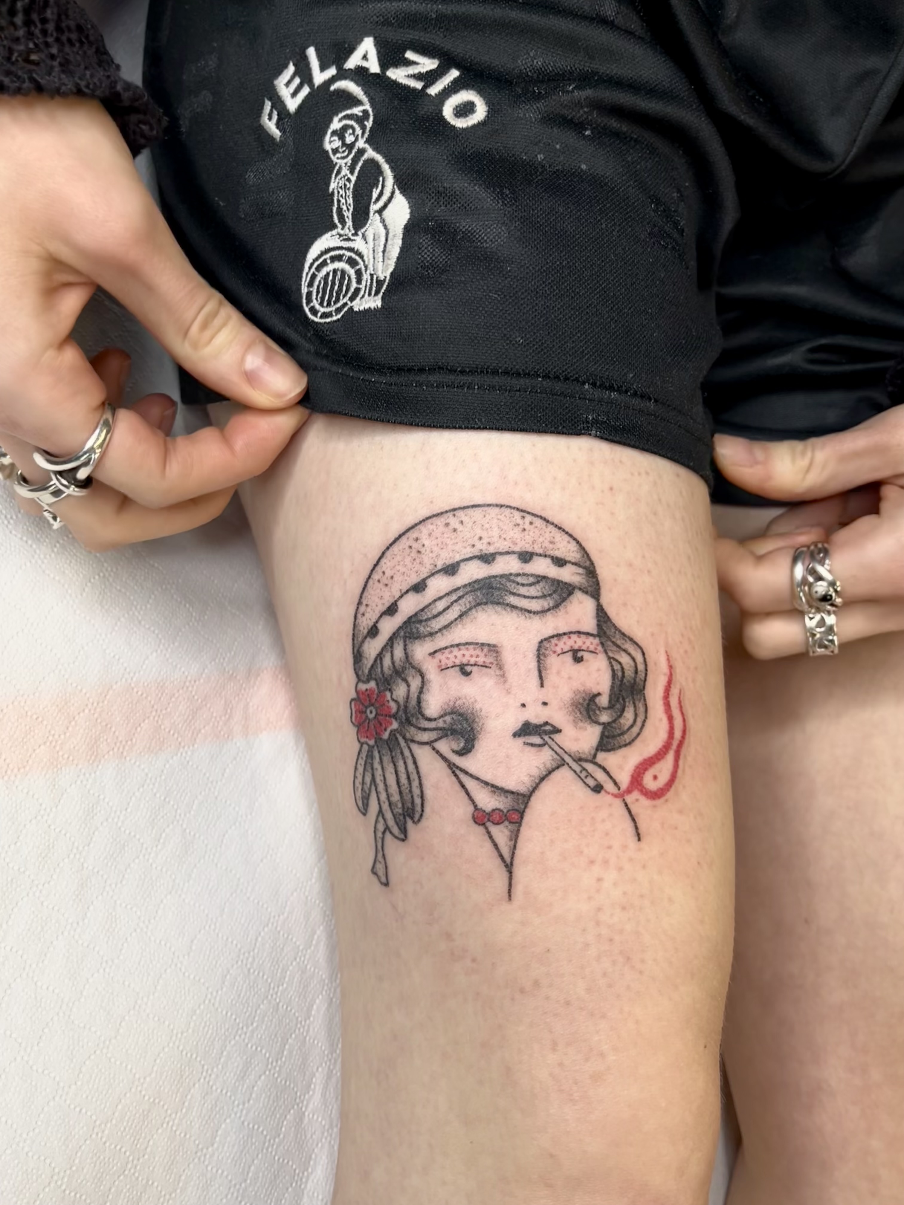 Handpoke Traditional Lady Heady