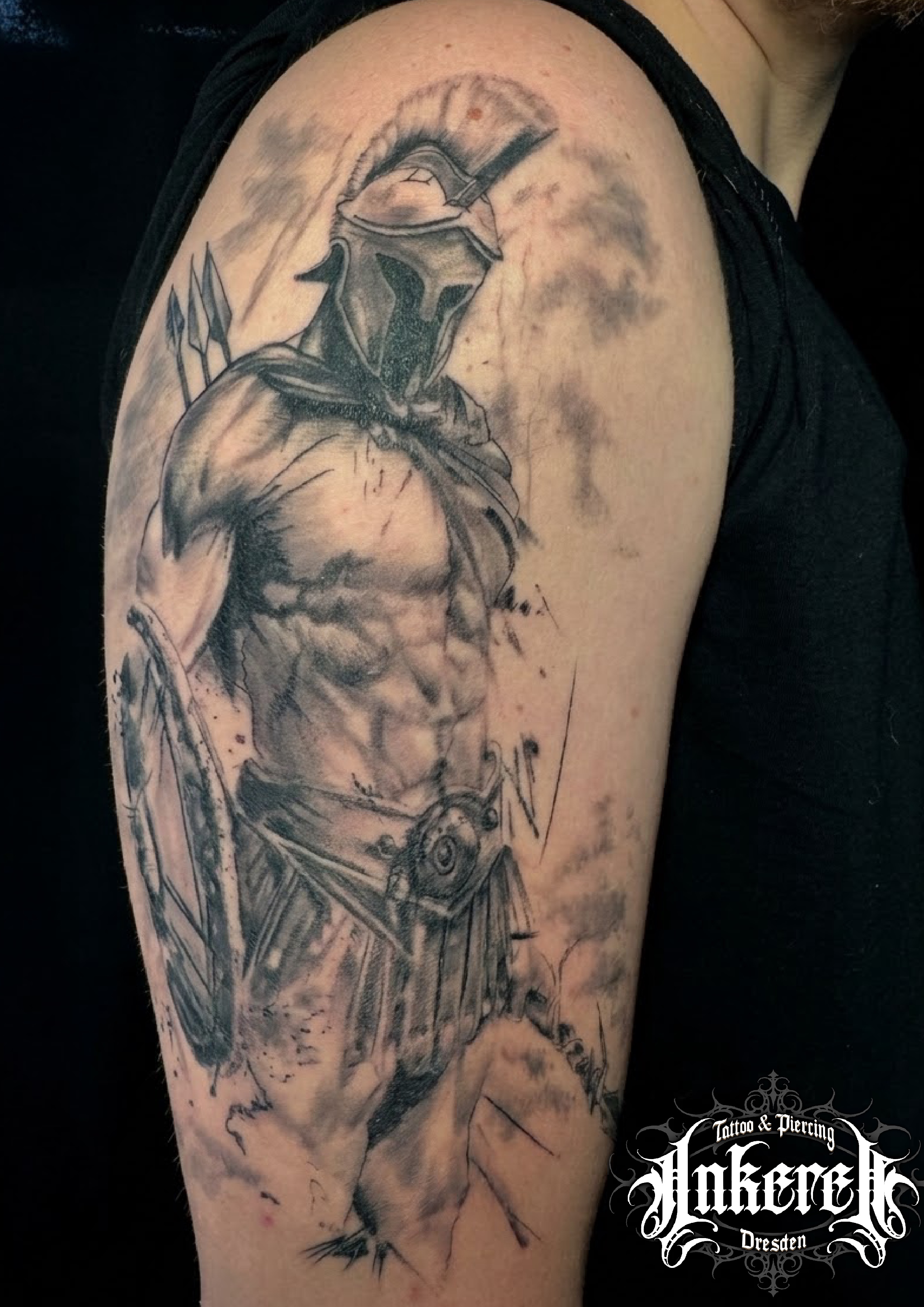 "Spartan" Black & Grey Tattoo