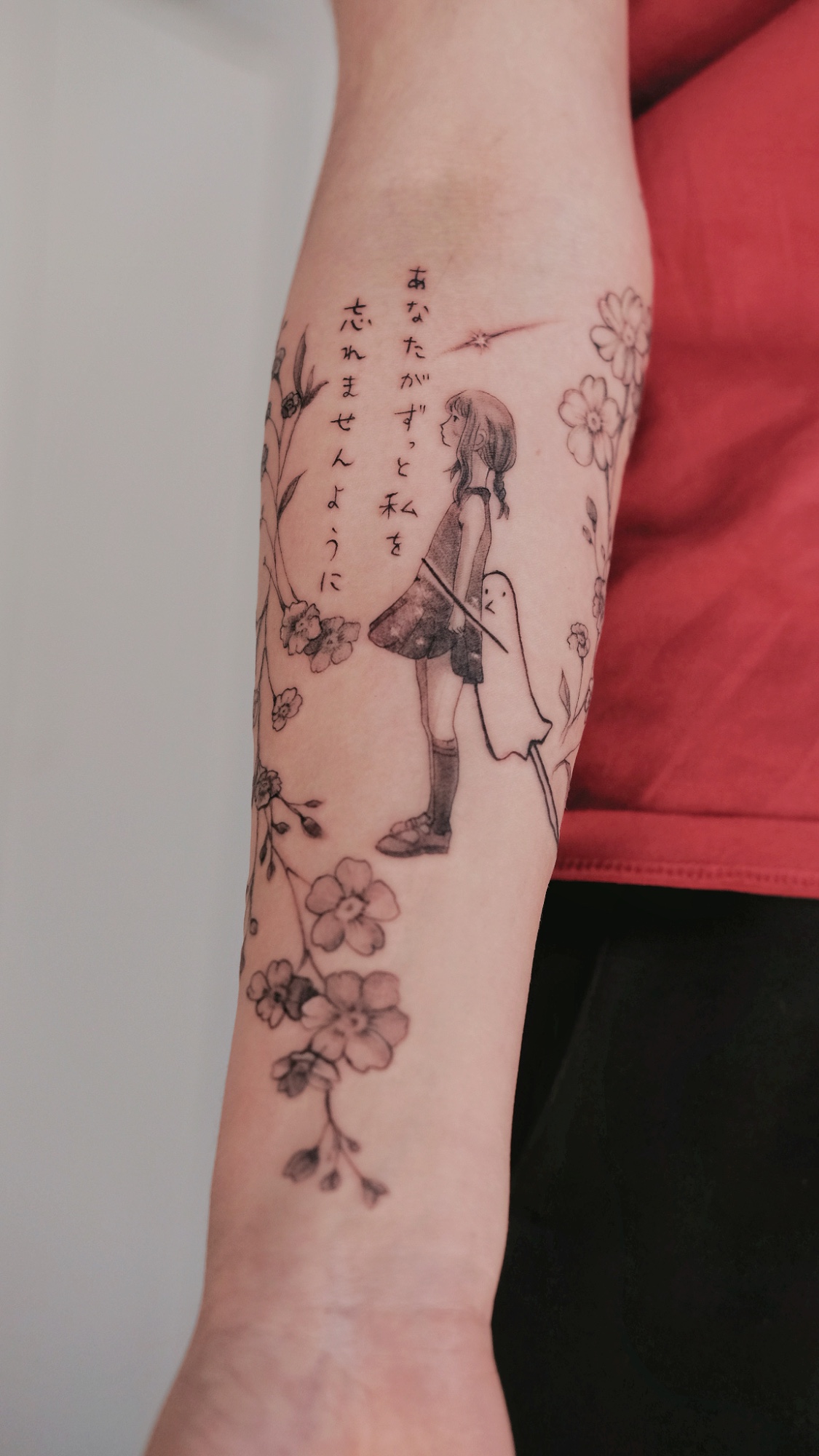 From manga: "Good night punpun" forearm tattoo.