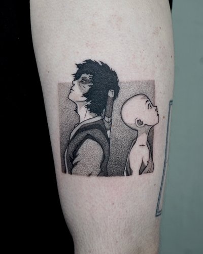 Zuko & Aang im Anime Style auf Oberarm von FLUX Tattooatelier in Leipzig