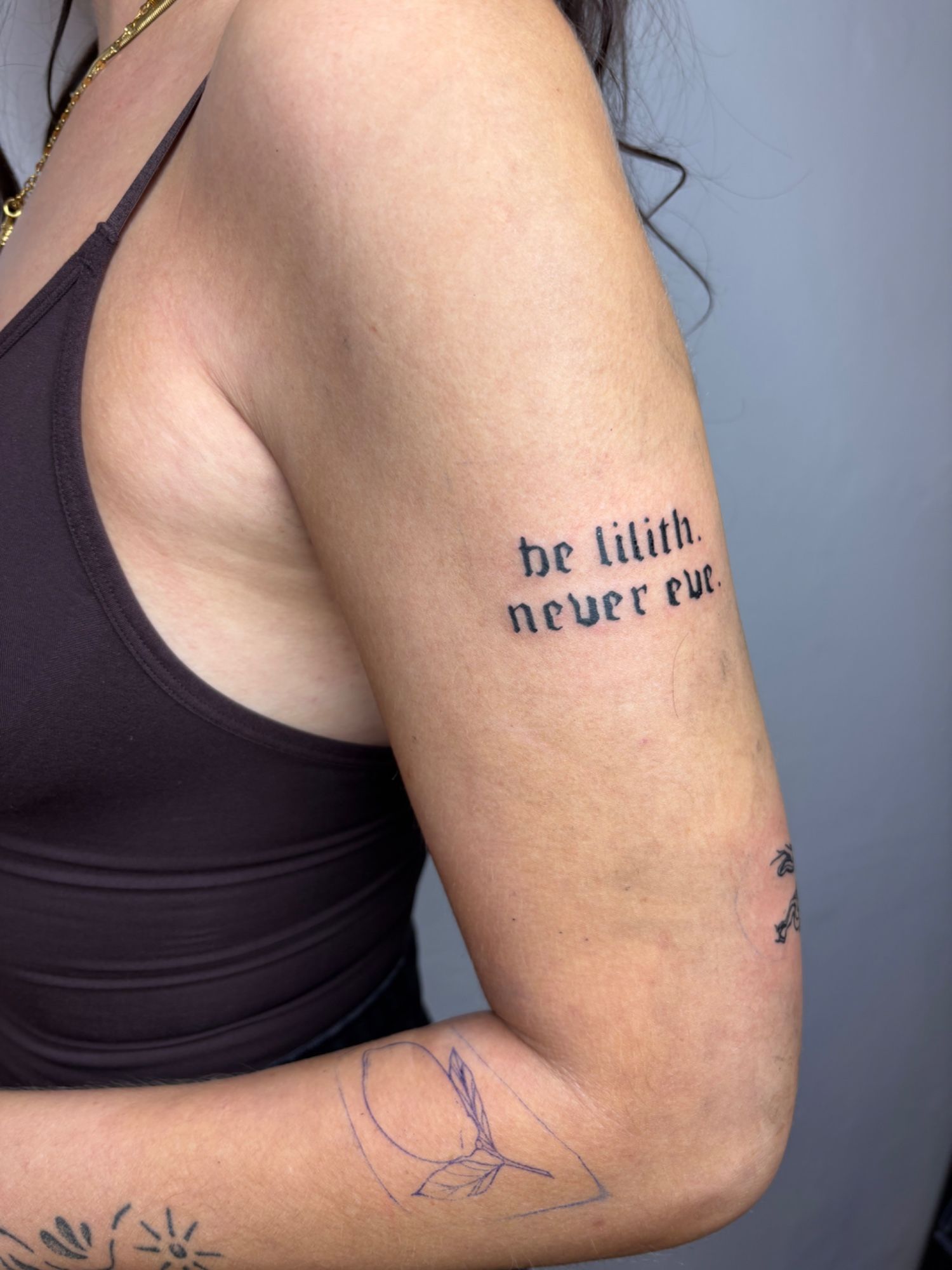 Lettering in Bold style on Upper Arm by Nalu.ttt Leipzig