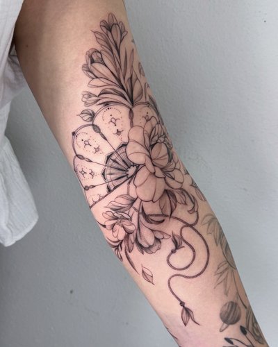 Fächer in Black & Gray style by Jk_tattooandart 92637