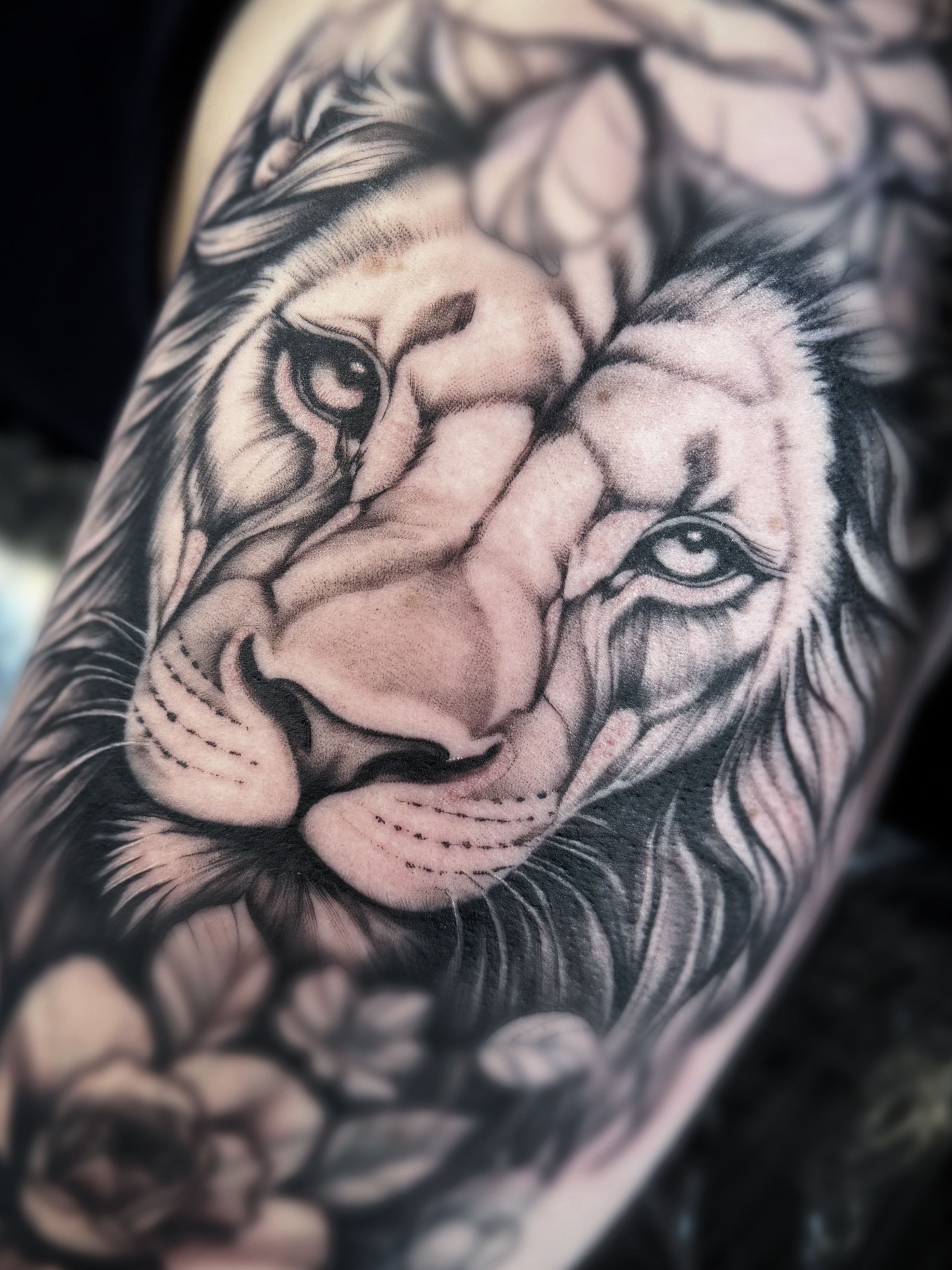 Löwe im Black & Gray Style von Jk_tattooandart in 92637