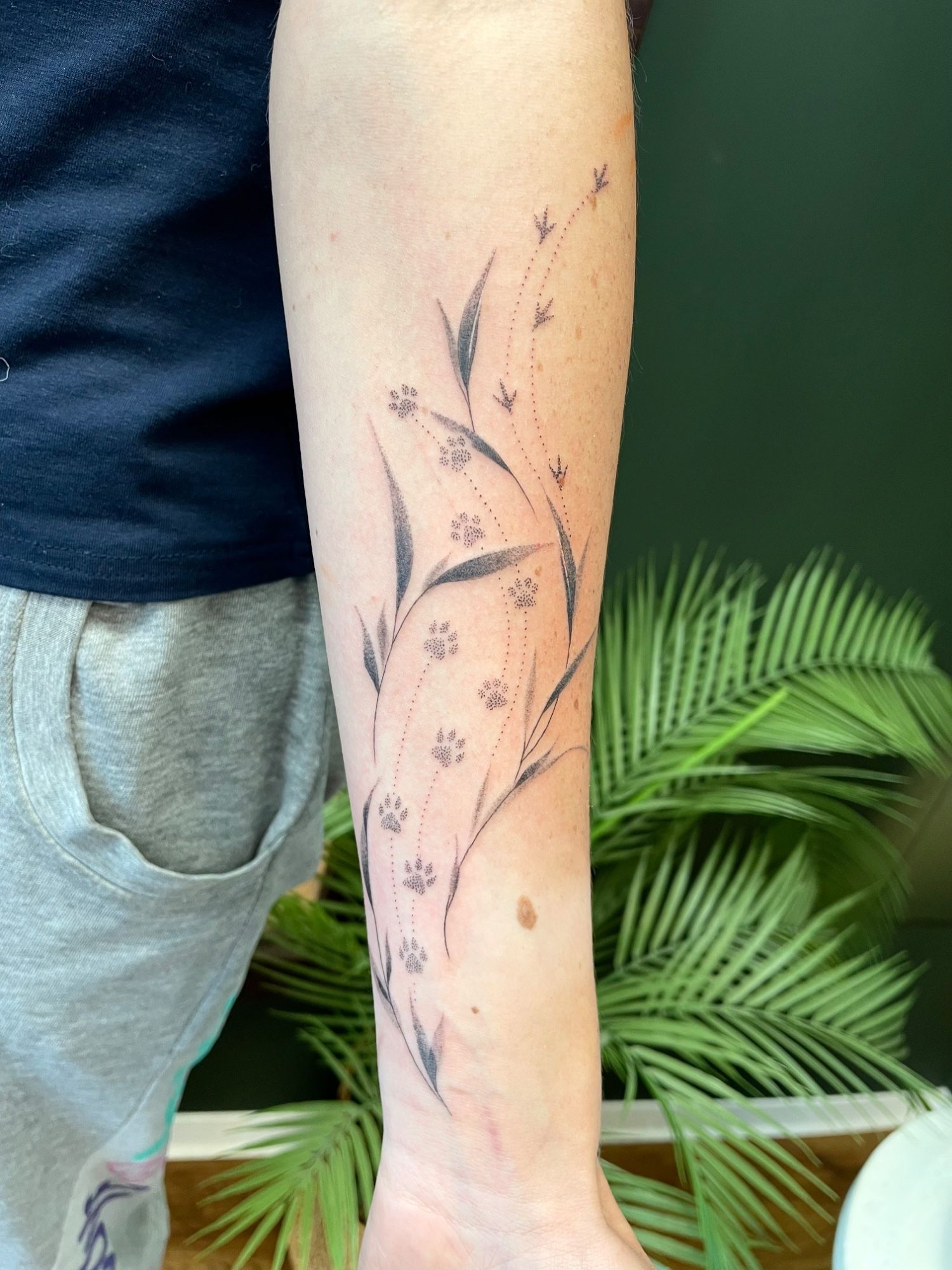 Pfoten & Ranken in Abstract style on Forearm by Lily Infinity.Ink Norderstedt