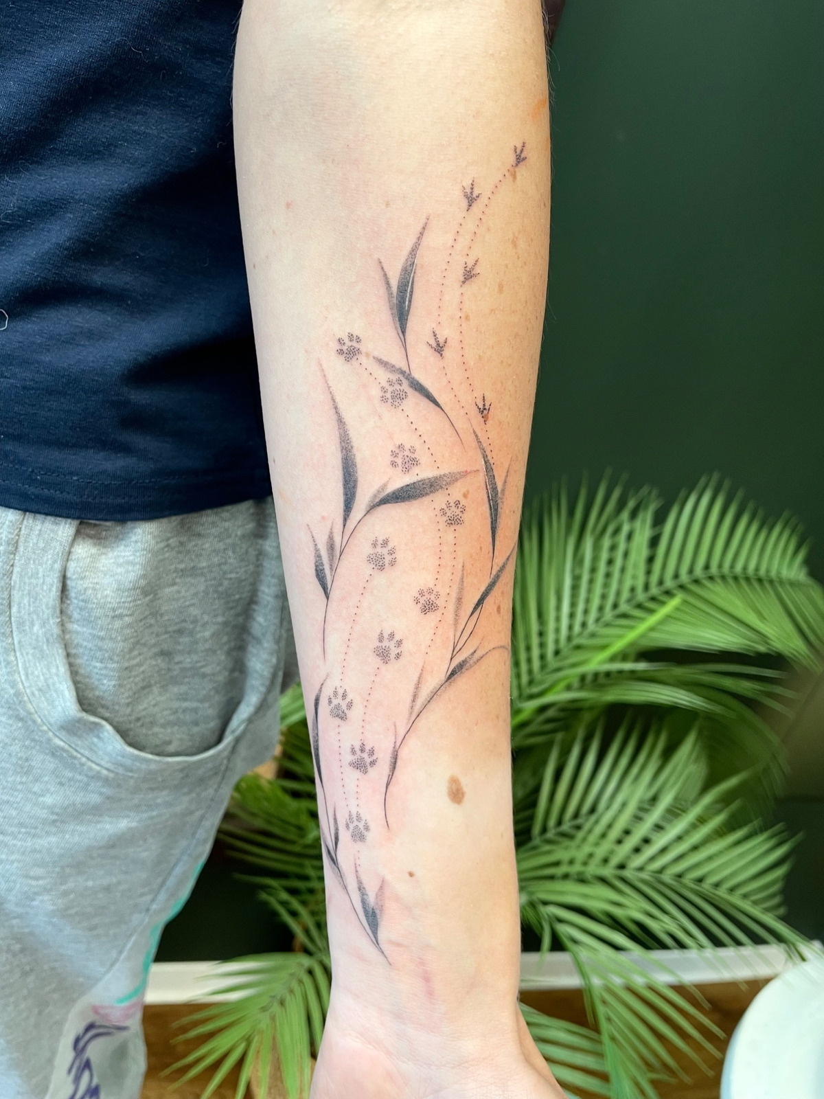 Pfoten & Ranken in Abstract style on Forearm by Lily Infinity.Ink Norderstedt