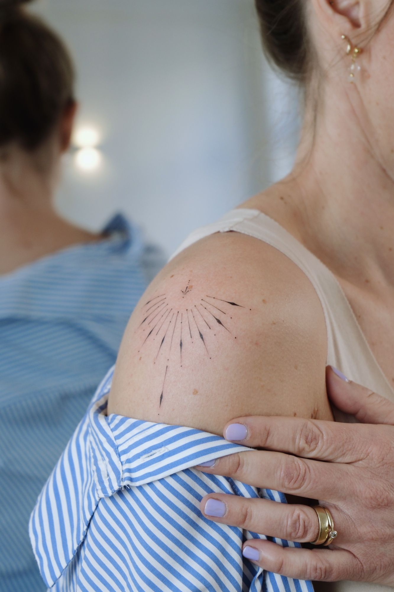 Ornament Fineline in style on Shoulder by @alinaatattoo 20457