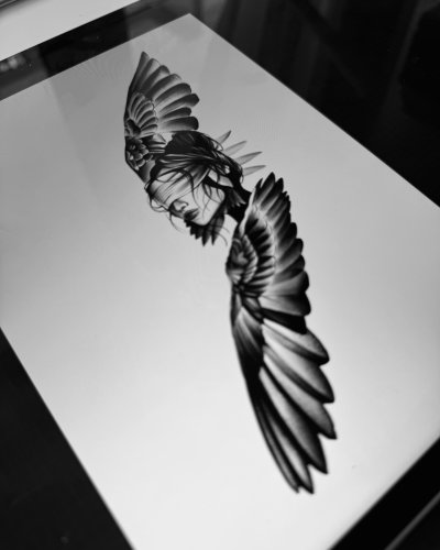 Realistische Tattoo-Skizze im Black & Gray Style von ira__aria in Hannover