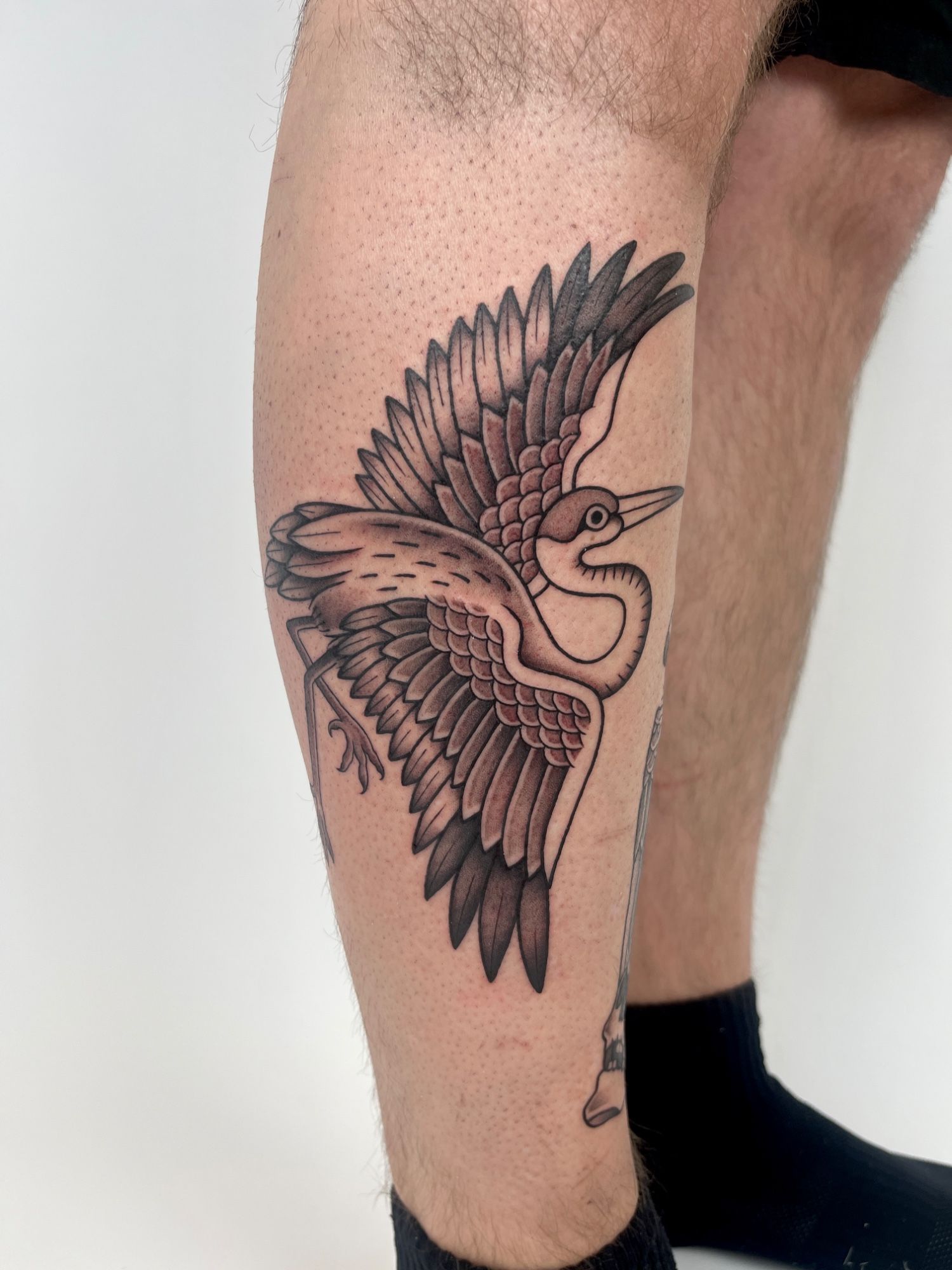 Kranich Vogel im Japanese Style auf Bein von susigrck in Leipzig