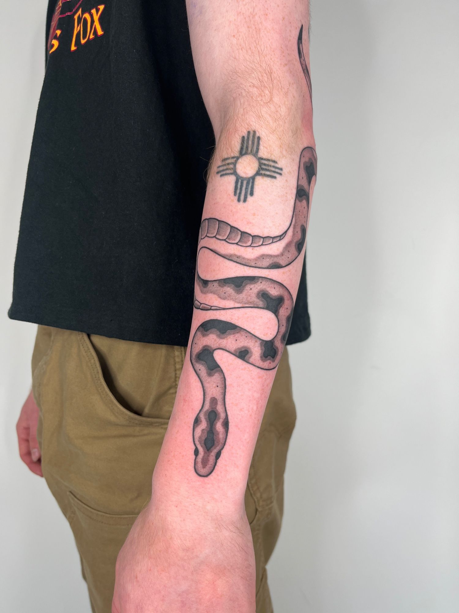 Schlange Arm im Oldschool, Traditional Style auf Unterarm von susigrck in Leipzig