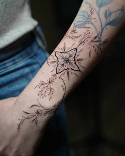 Tattoo im Fineline Style von Vallfy in Hamburg