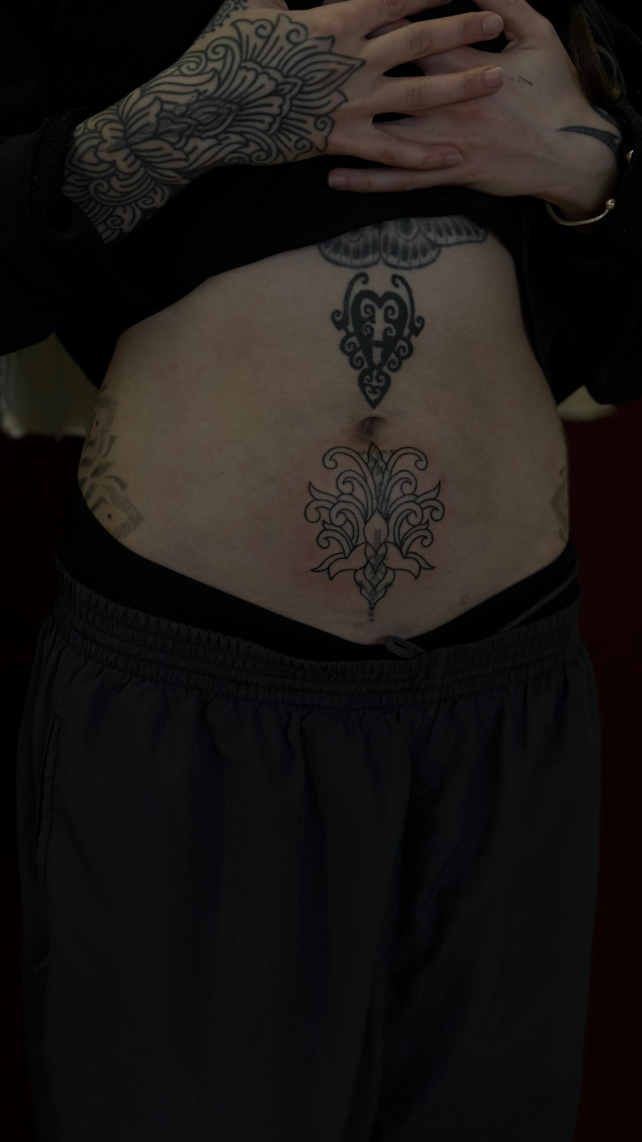 ornamental flower in style on Stomach by debo.studio Freiburg im Breisgau