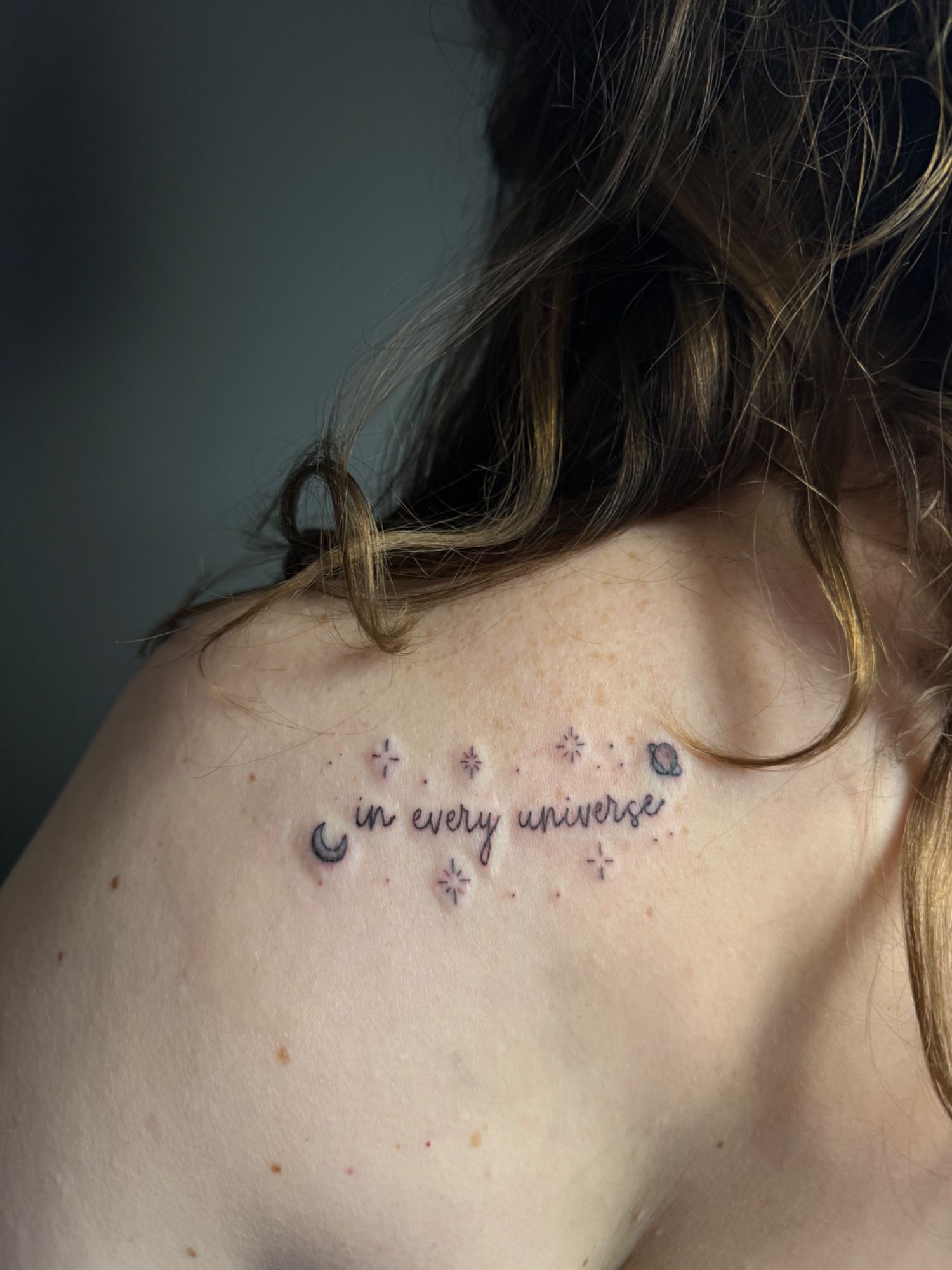 Schriftzug Schulter im Fineline Style auf Schulterblatt von faeser_inkz in Bramsche