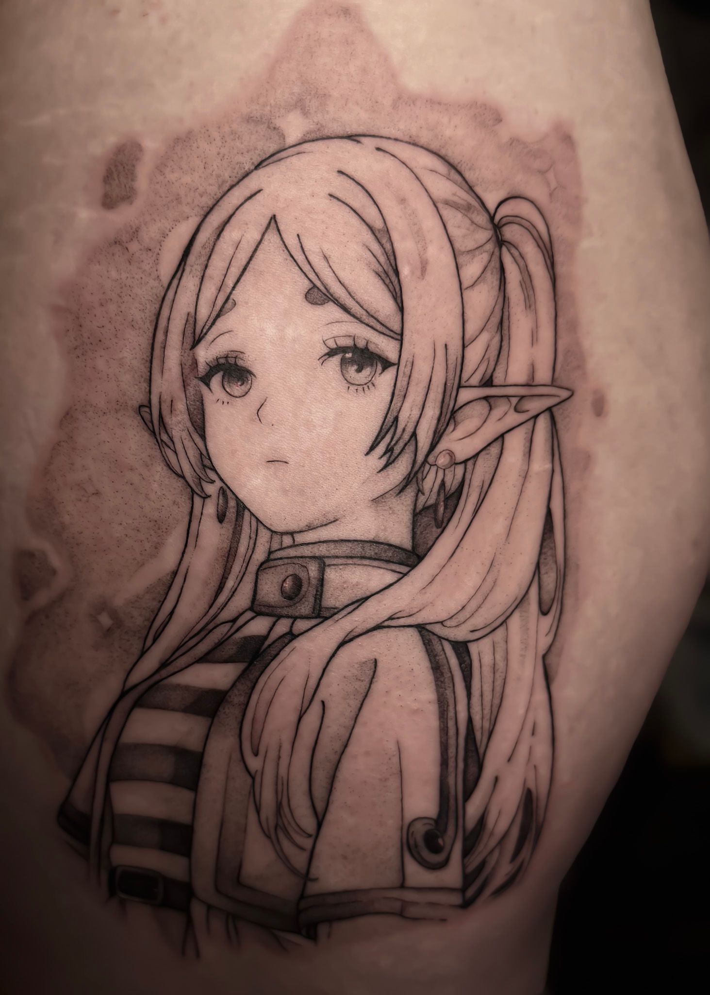 Frieren in Anime style on Leg by Lessguilt Recklinghausen