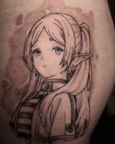 Frieren im Anime Style auf Oberschenkel von Lessguilt in Recklinghausen