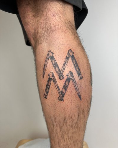 Messer Messestadt im Black & Gray Style von Dahlhuus in Leipzig