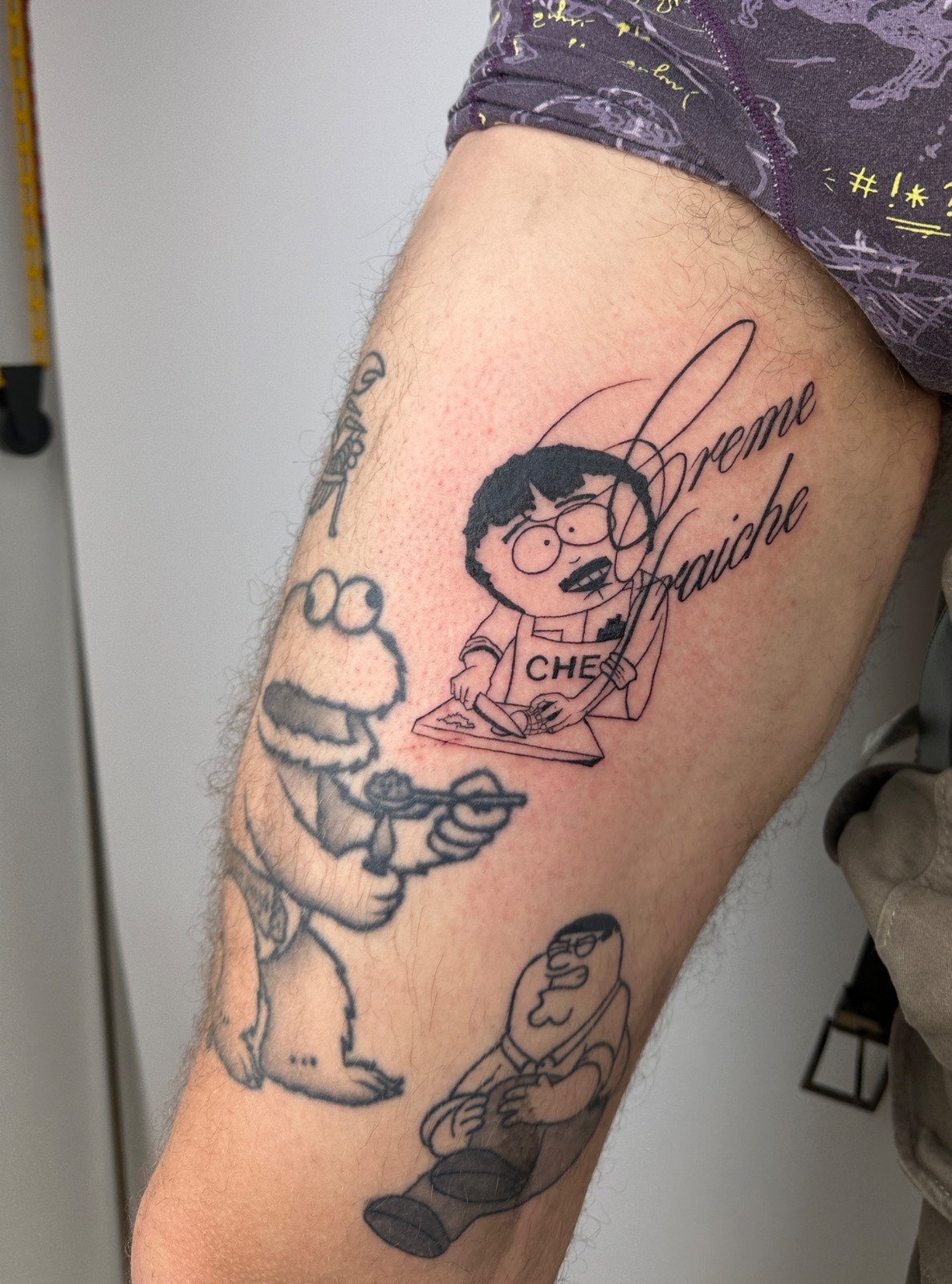 South Park im Blackwork Style von Rougetattoos in Leipzig