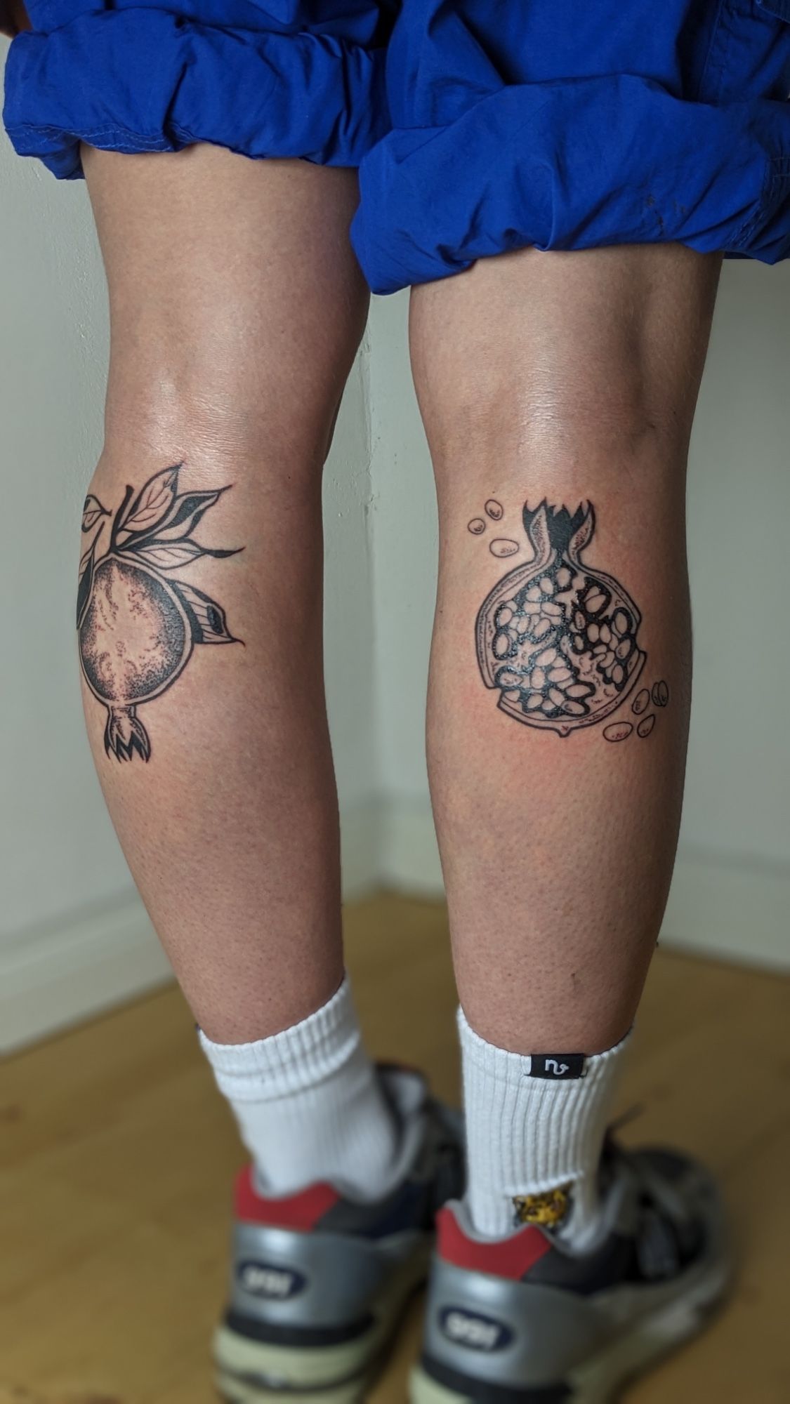 Granatapfel custom in Illustrative style on Calf by janus_tattoo Hamburg