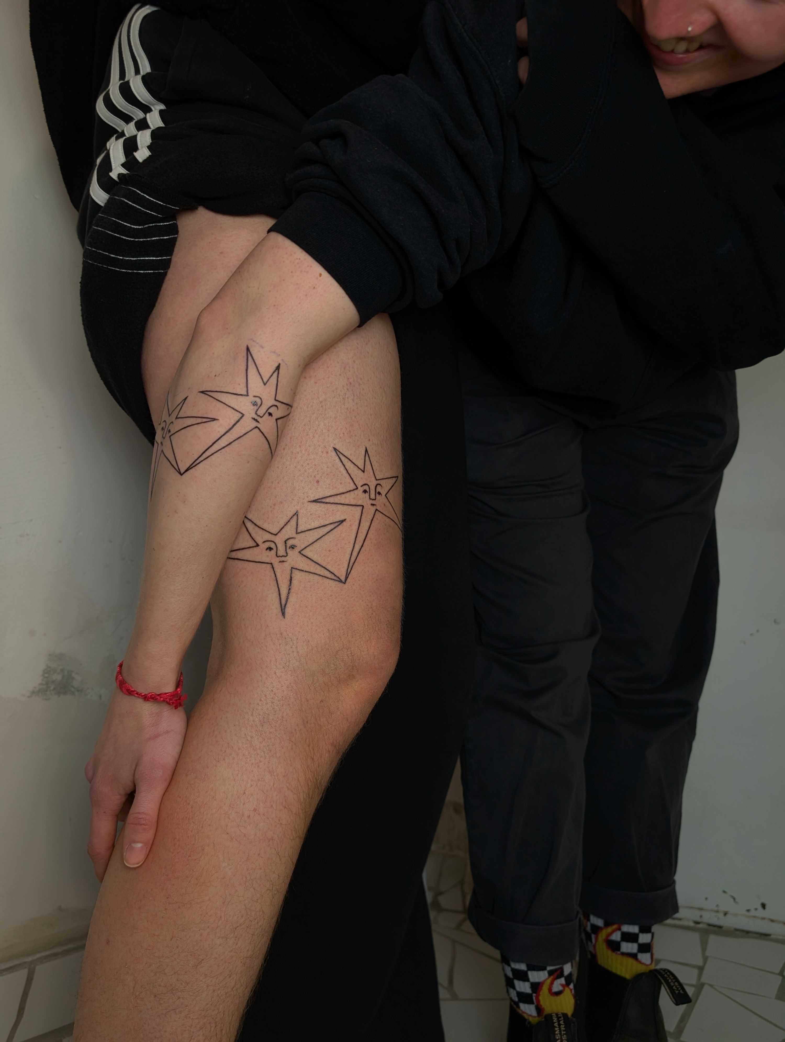 friendship stars custom in Line Work style by janus_tattoo Hamburg