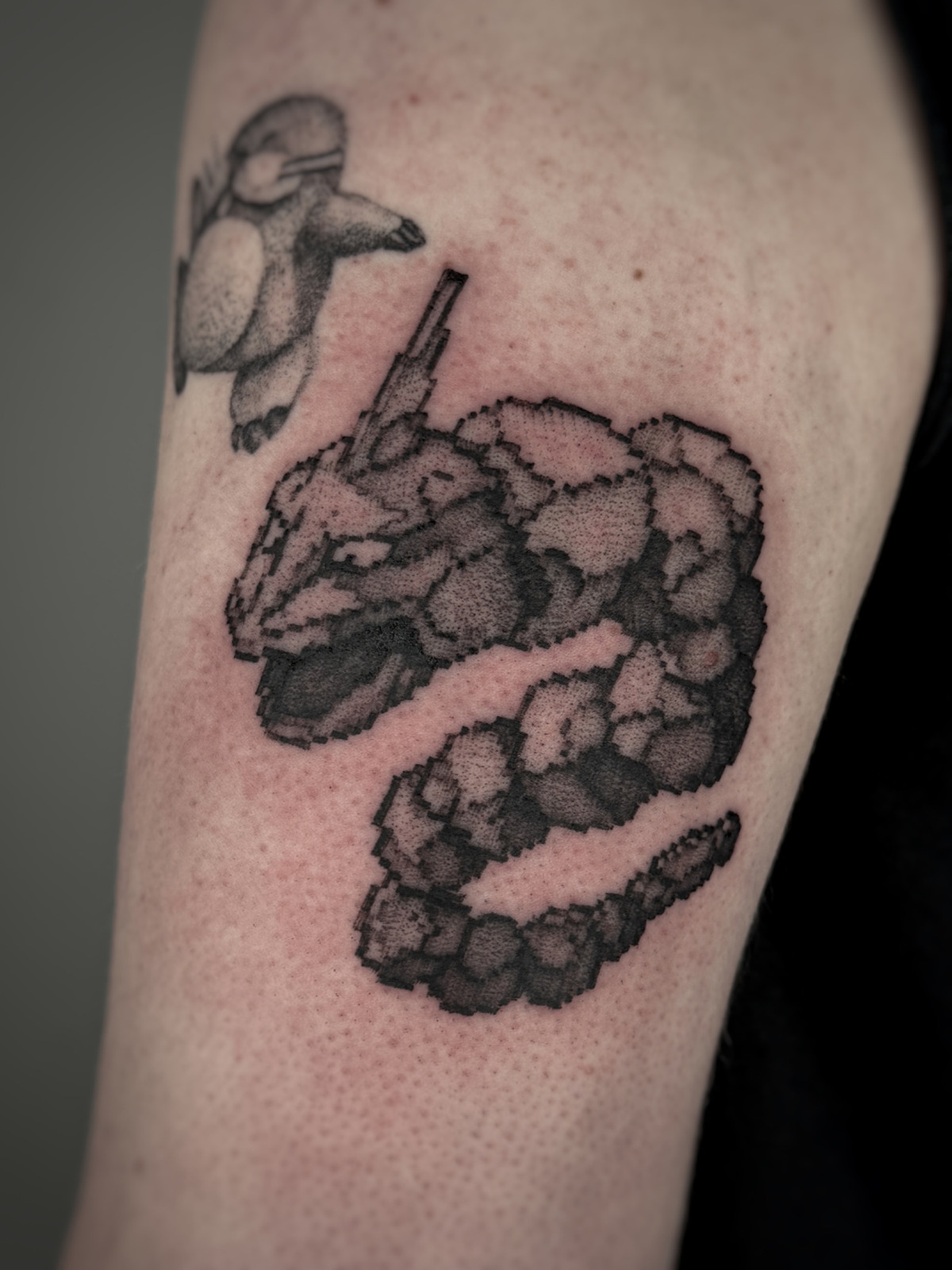 Pokemon Tattoo Onix im Microrealistic Style auf Unterarm von mansiehtsichmal.tattooo in Leipzig