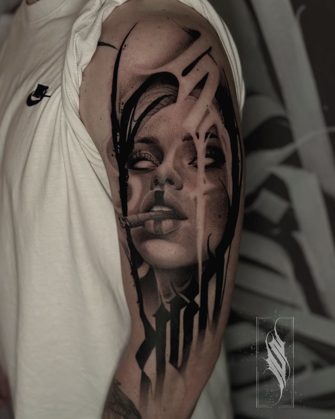 Abstract realistic in style on Upper Arm by Solution Ink Wildau
