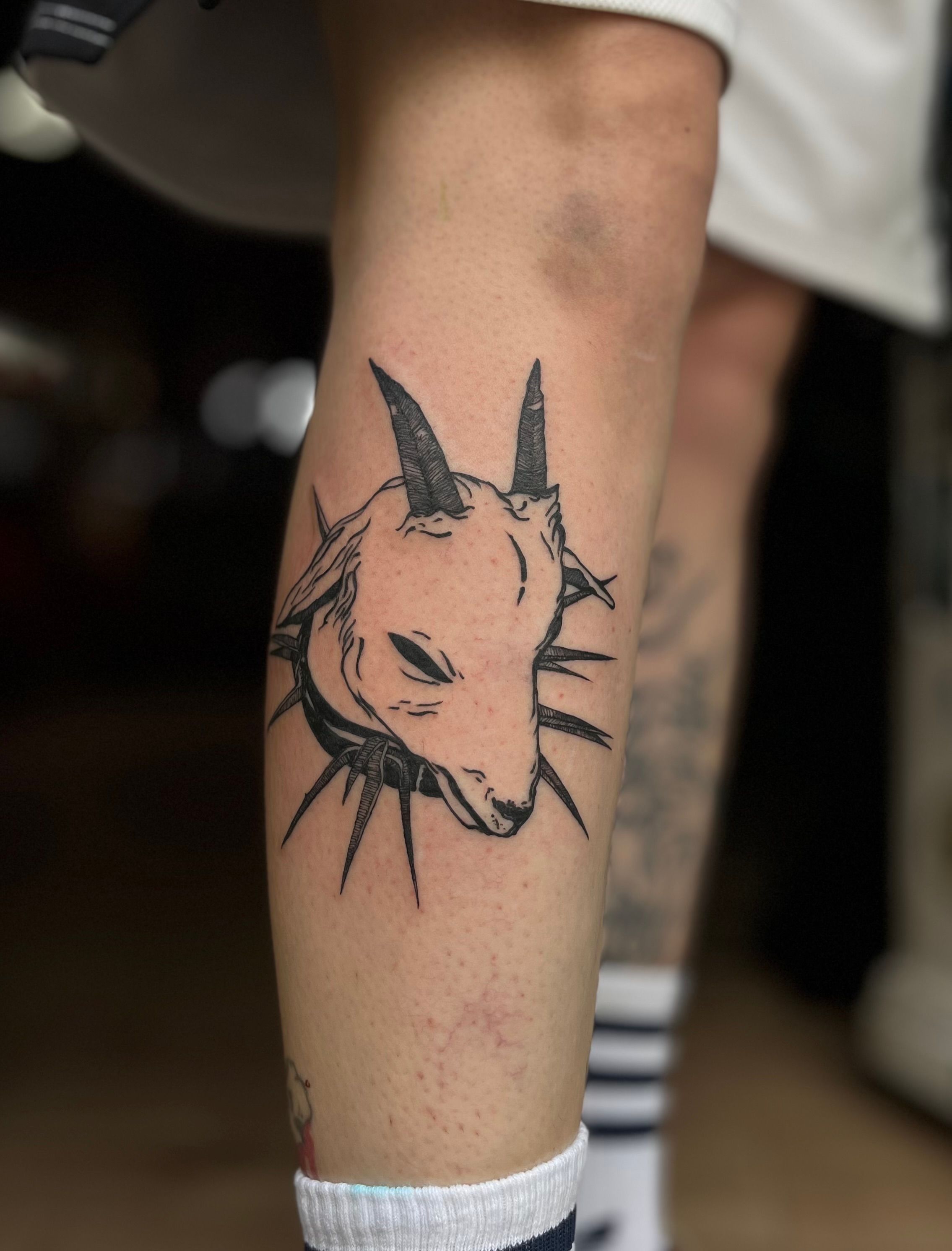 ziege//zicklein mit wolfskragen im Illustrative Style auf Wade von ayranharam in Berlin