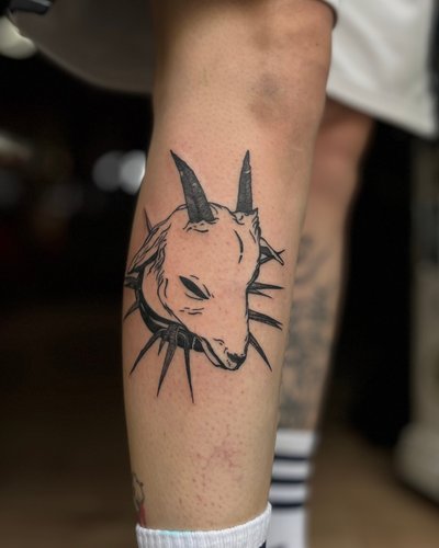 ziege//zicklein mit wolfskragen im Illustrative Style auf Wade von ayranharam in Berlin