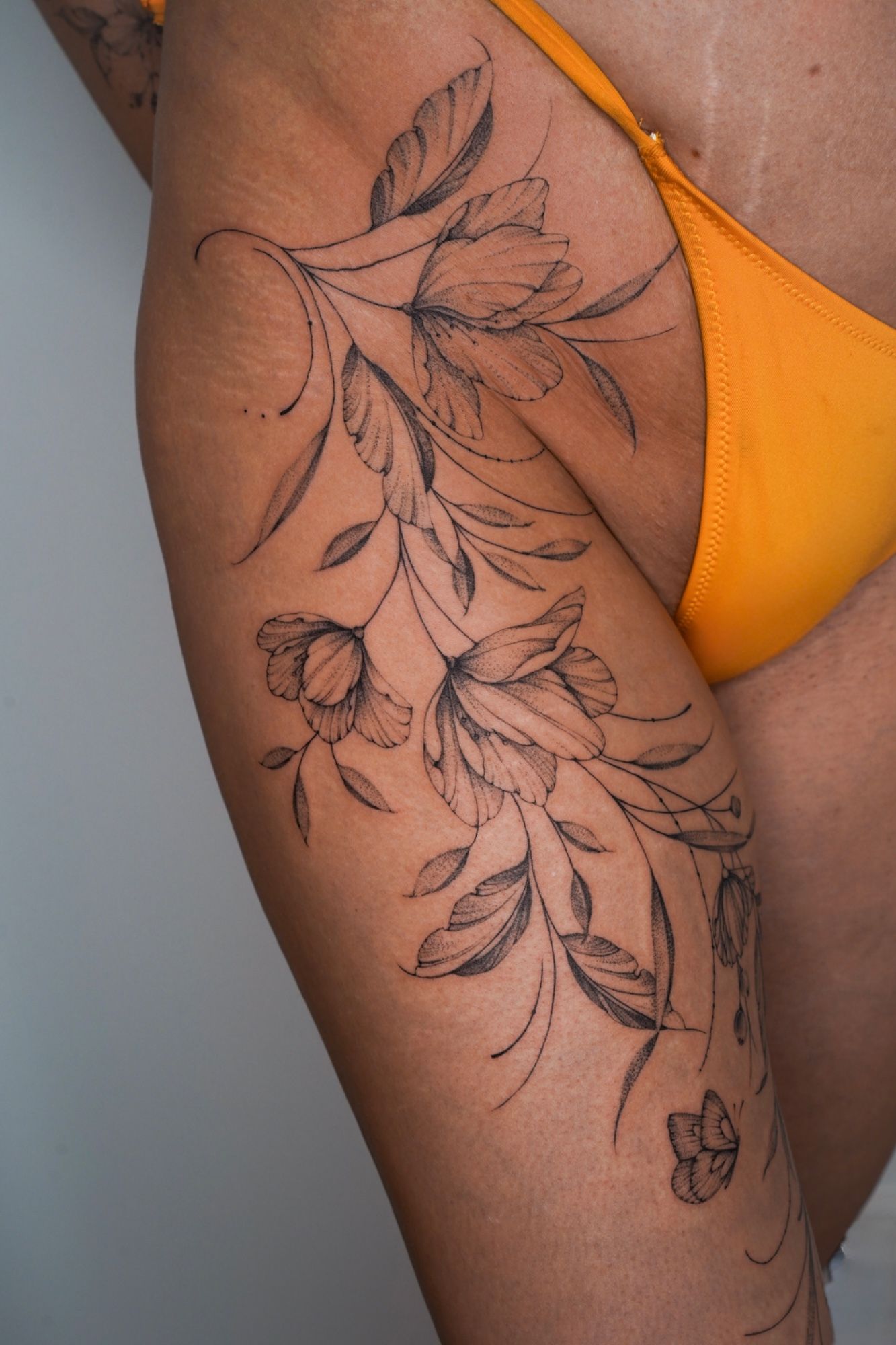 Botanical / Floral in Botanical, style on Thigh by Ziska Ink Tattoo Studio 27339