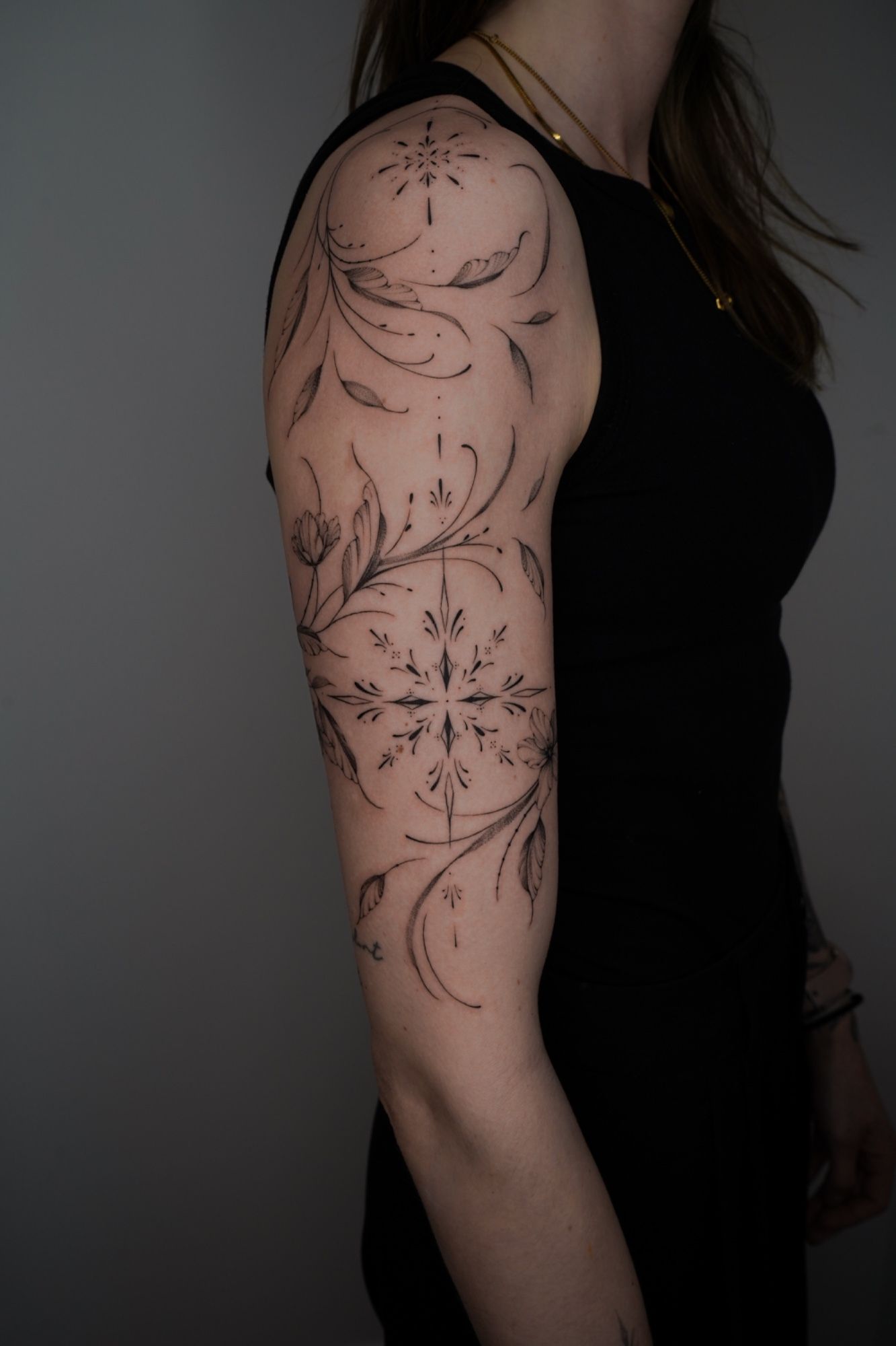 Botanical / Ornamental in Botanical, Floral style on Upper Arm by Ziska Ink Tattoo Studio 27339