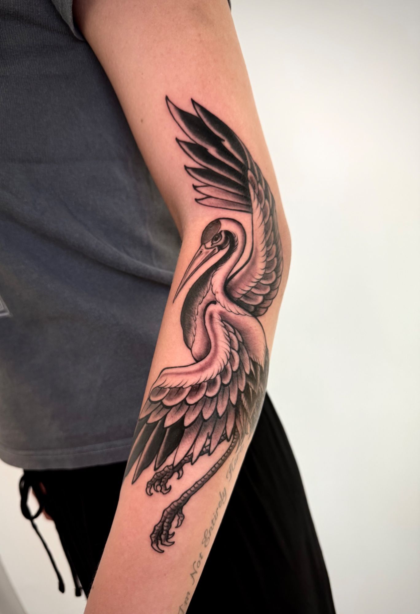Japanese Crane in style on Upper Arm by Dahlhuus Leipzig