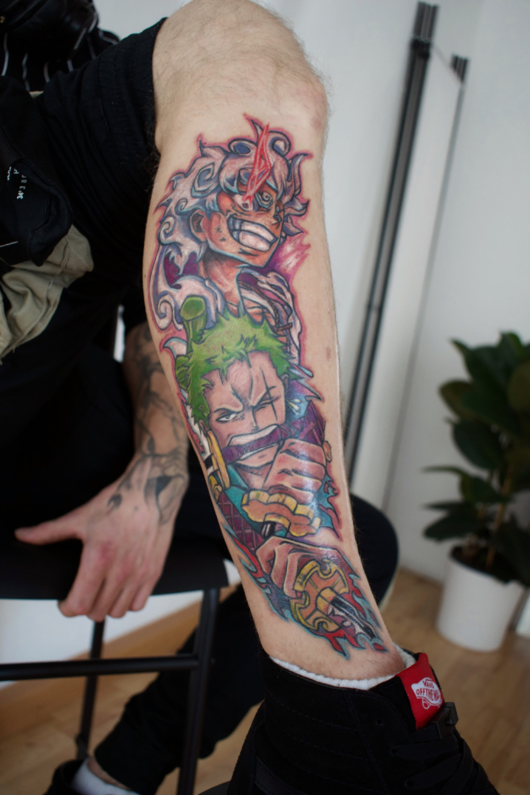 Luffy and Zoro from "one piece" im Anime Style auf Bein von Lucas in Leipzig