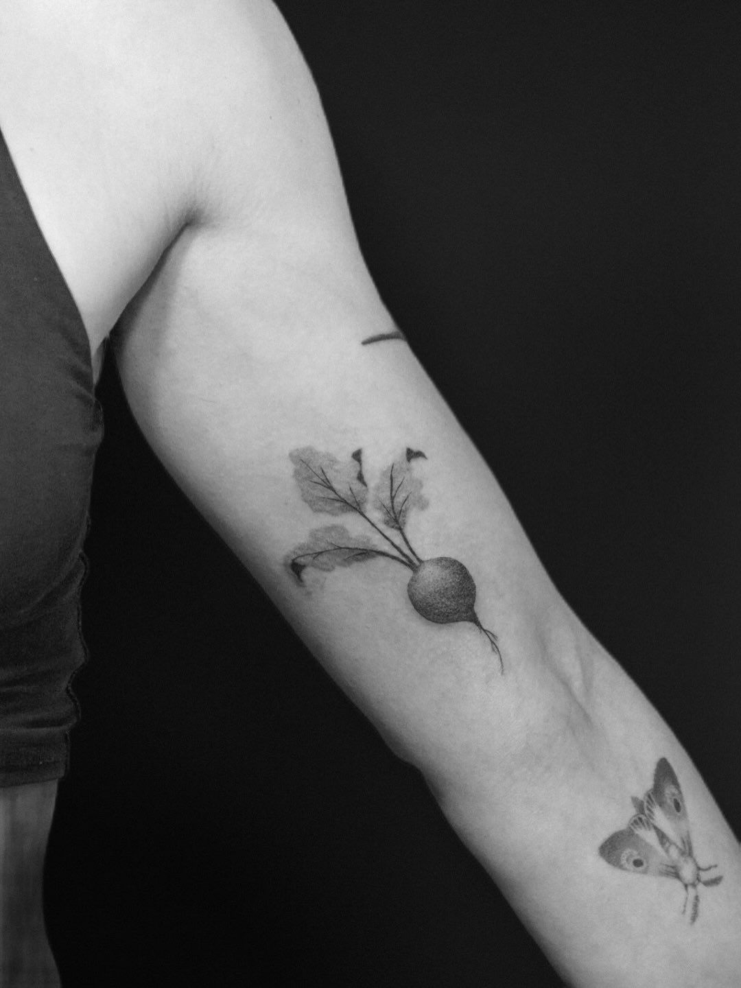 rote bete rübe in Botanical, Floral style on Upper Arm by studio knut’s Weimar