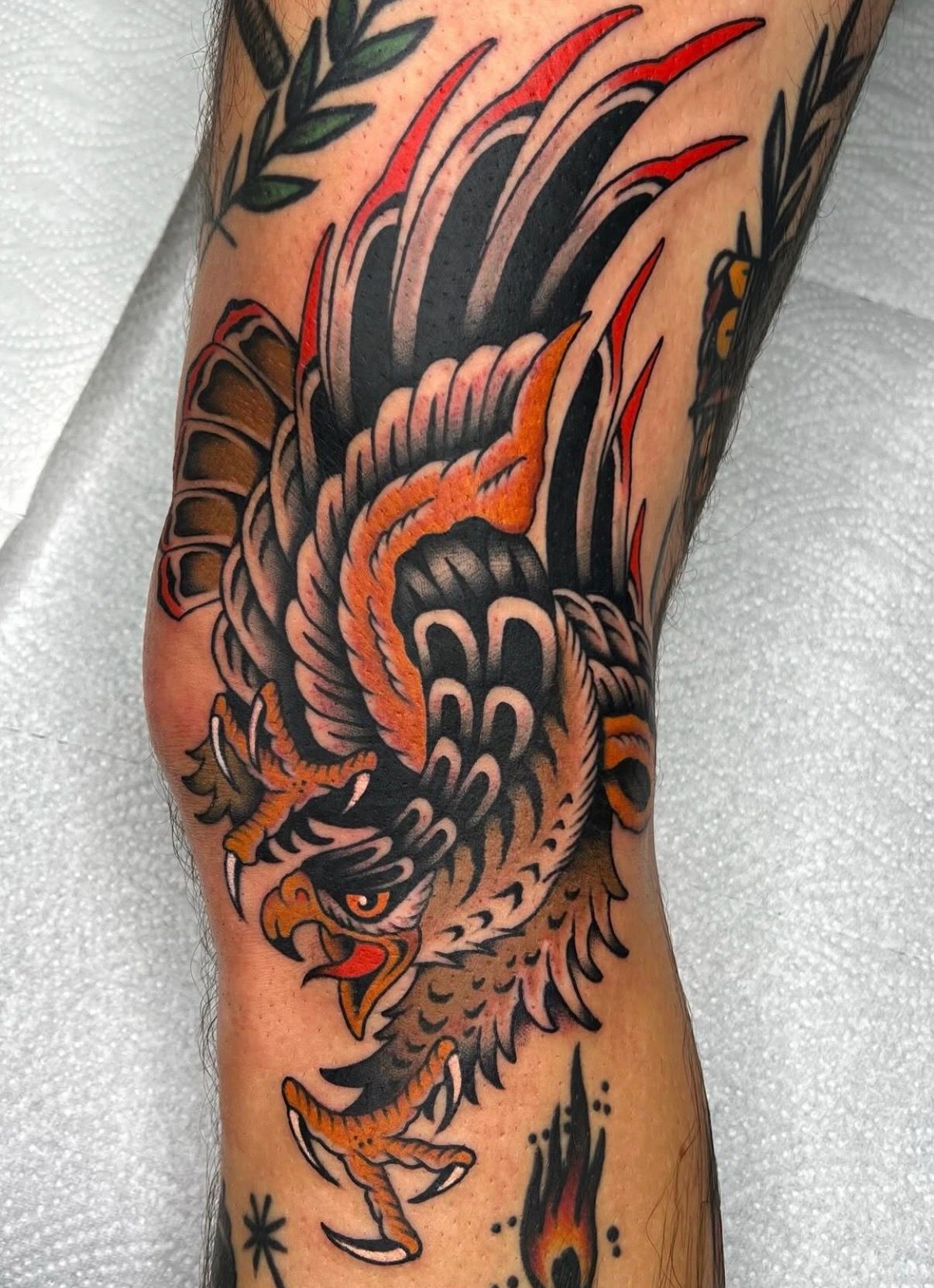 Adler in Oldschool, Traditional style on Knee / Back of by Xaver Kettenberger 83308