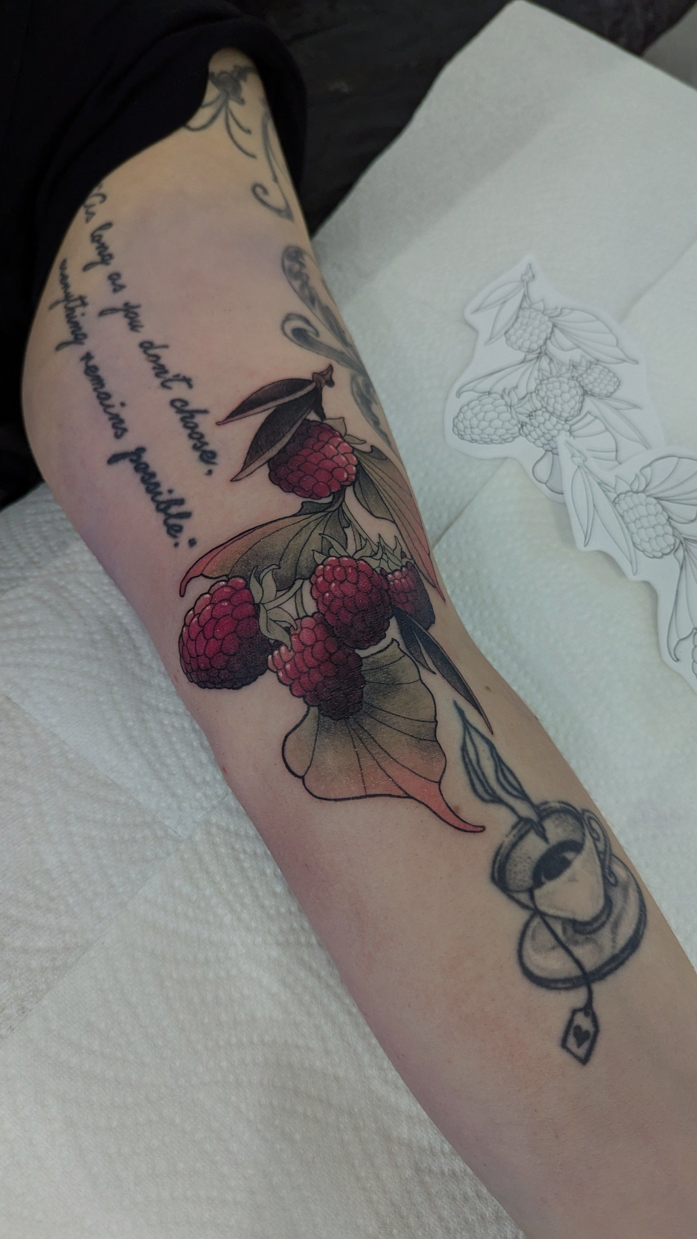 Himbeeren im Neotraditional Style auf Unterarm von Sera Redwood in 10247