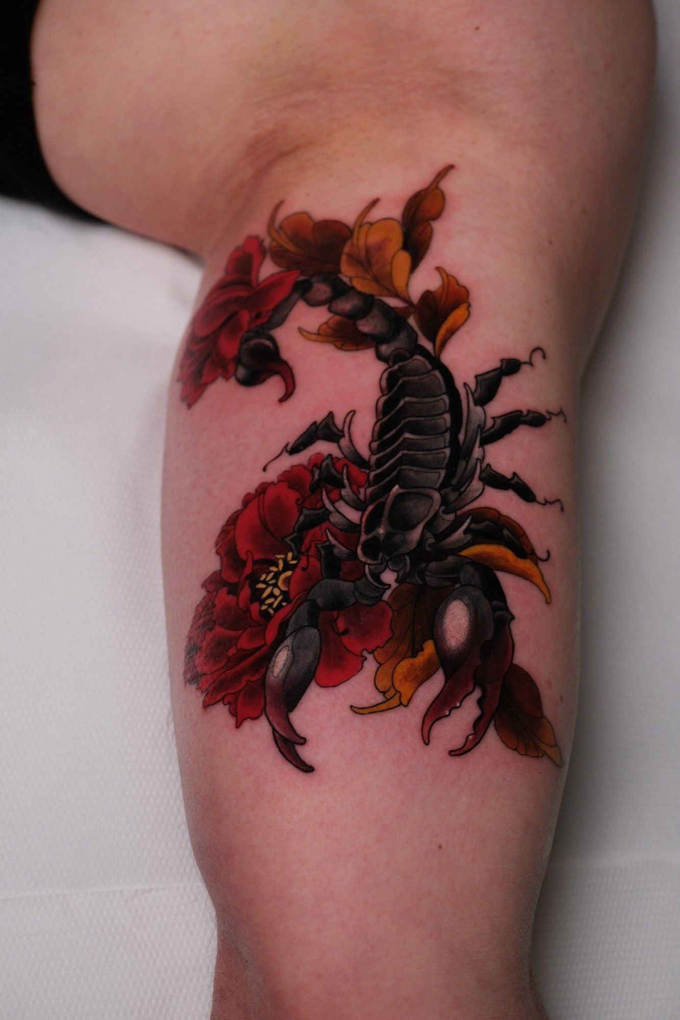 Scorpio im Neotraditional Style auf Oberarm von High Contrast in 10247