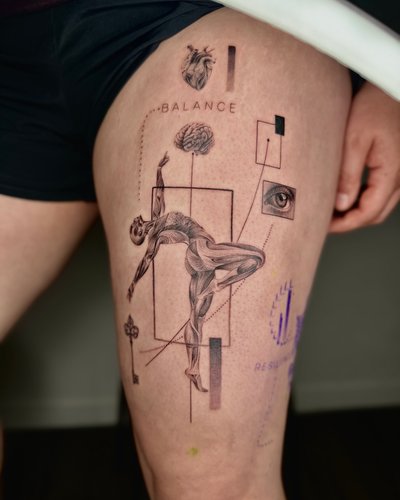 Anatomie im Geometric Style von Jessi.art.tattoo in 23552