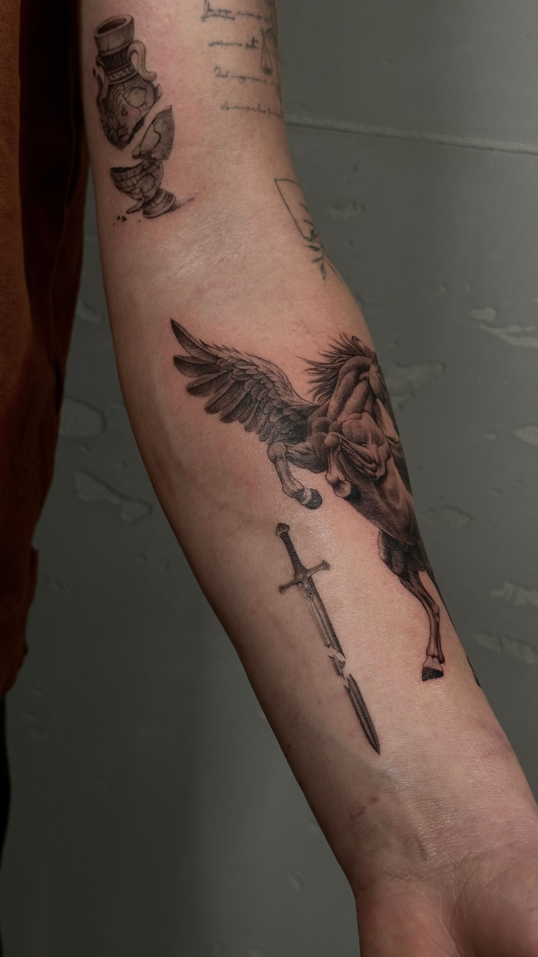 Schwert, Pegasus in Microrealistic style by Jessi.art.tattoo 23552